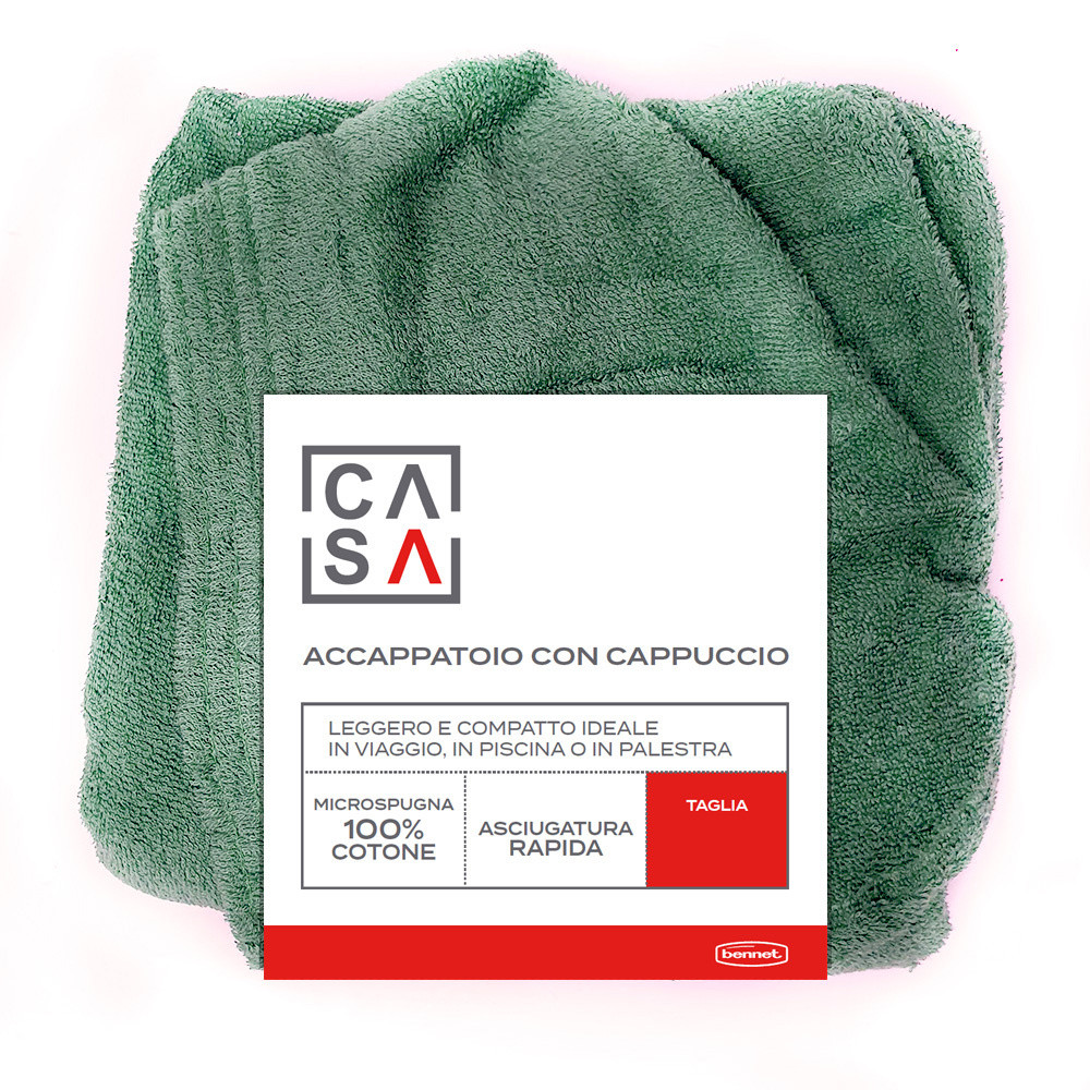 Accappatoio Unisex Con Cappuccio XL/ XXL Verde Casa - Foto 1