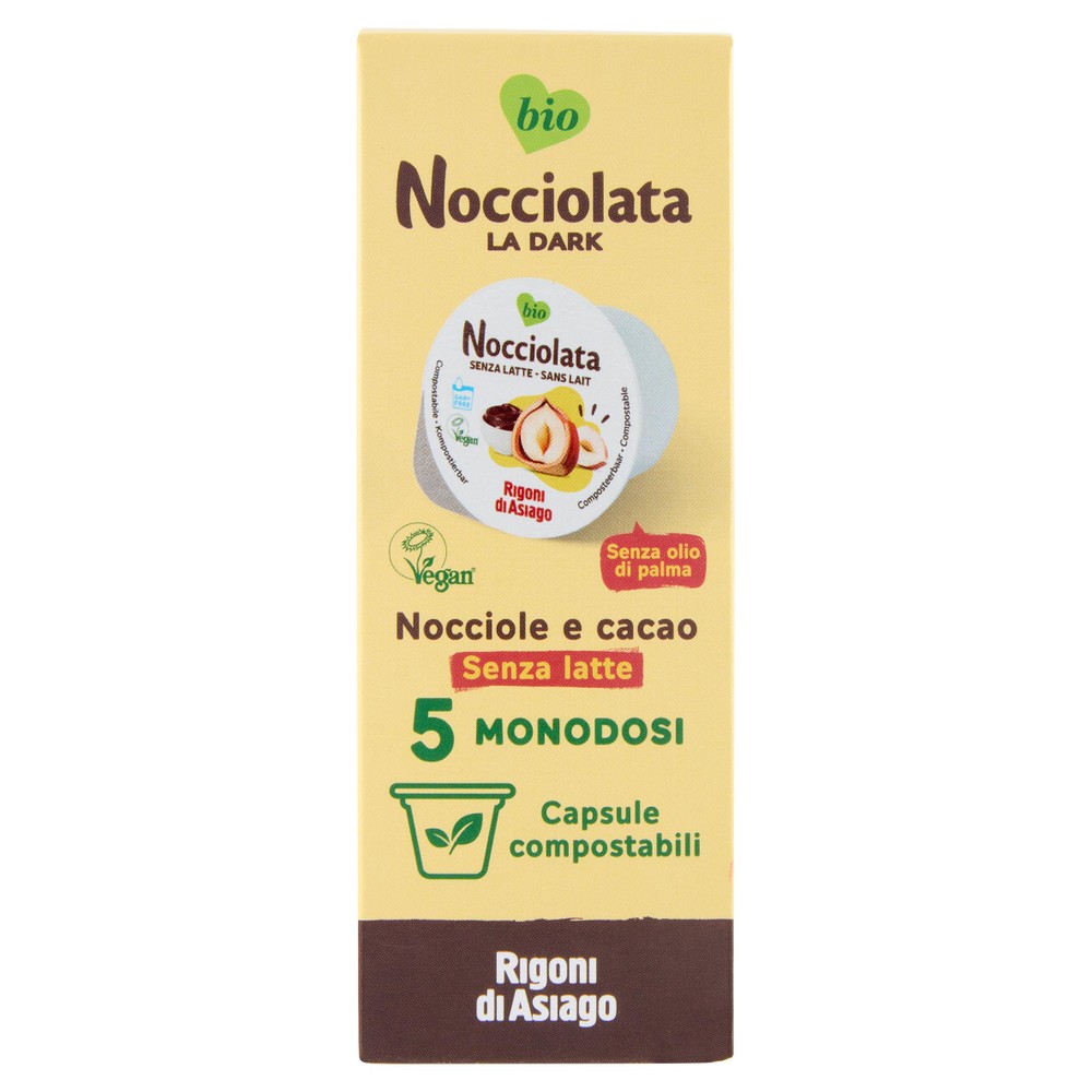Crema Spalmabile Noccolata Dark Senza Latte Bio 5x20g Rigoni Di Asiago - Foto 1