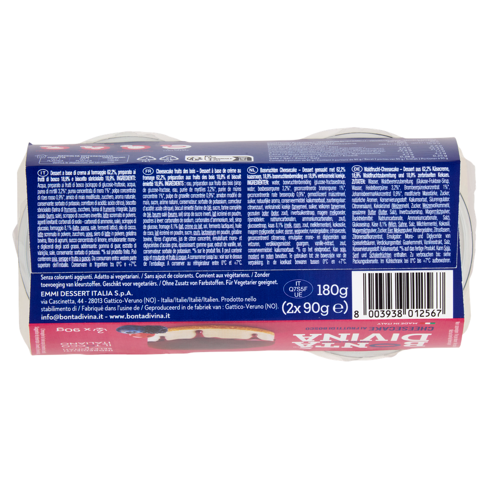 Cheesecake Ai Frutti Di Bosco 2x90g Bontà Divina - Foto 3