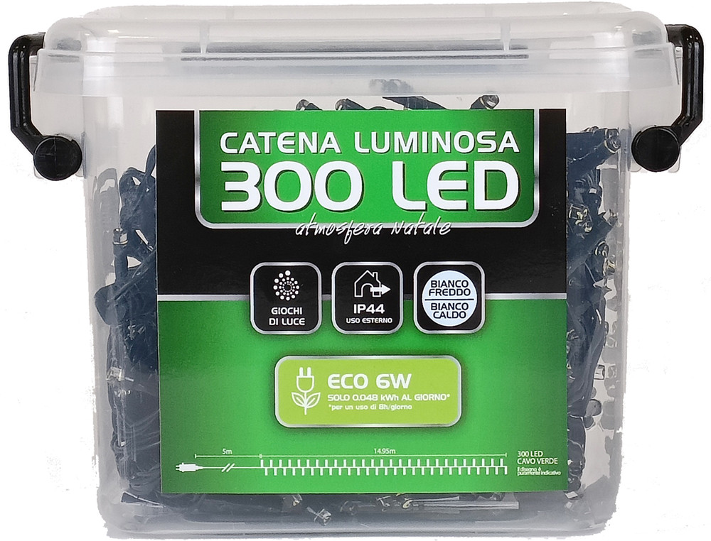 Catena Luminosa 300 Led In Plastic Box