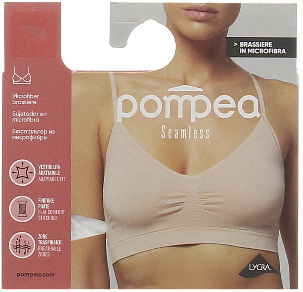 Brassiere Microfibra Elasticizzata Senza Cuciture L/Xl Bianco Pompea - Foto 2
