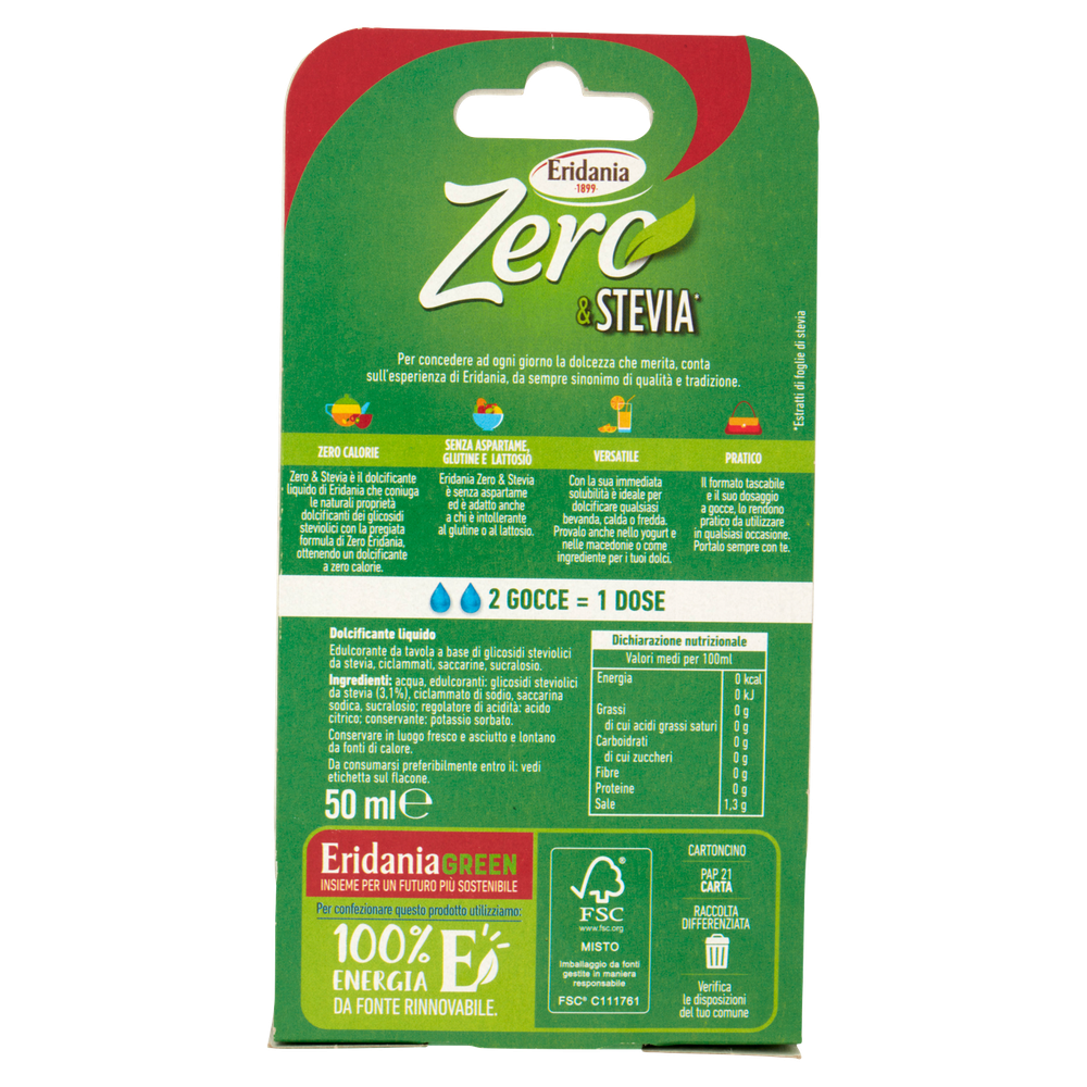Dolcificante Liquido Zero&Stevia Eridania - Foto 3