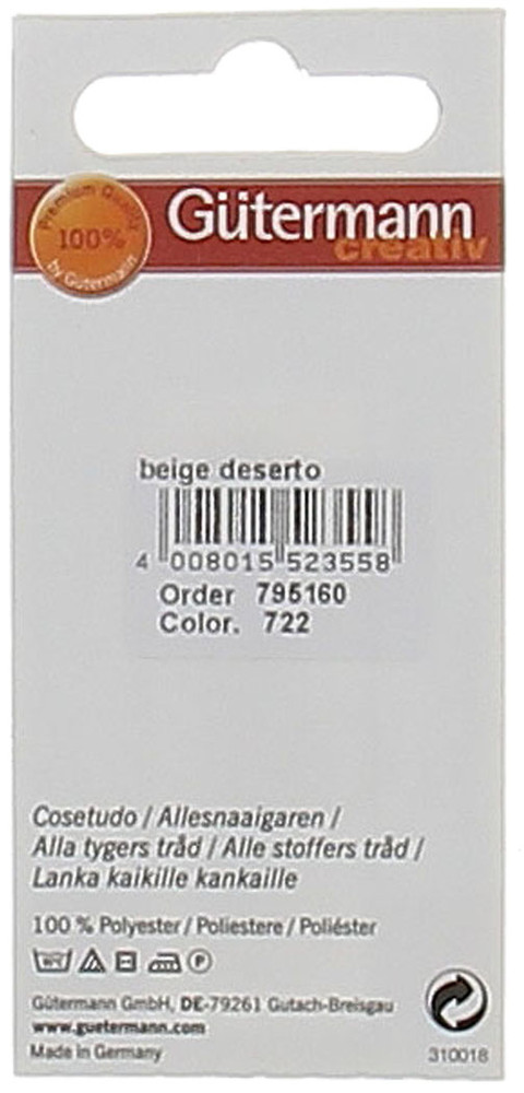 Filo Per Cucire Colore 722 Beige Deserto Mt.100 Gutermann - Foto 2