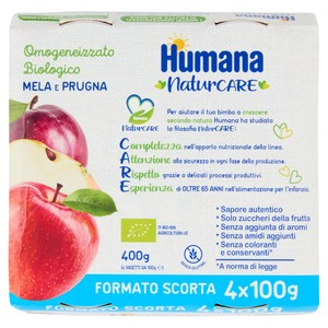 Omogeniezzato Prugna E Mela Biologica 4x100g Humana - Foto 1