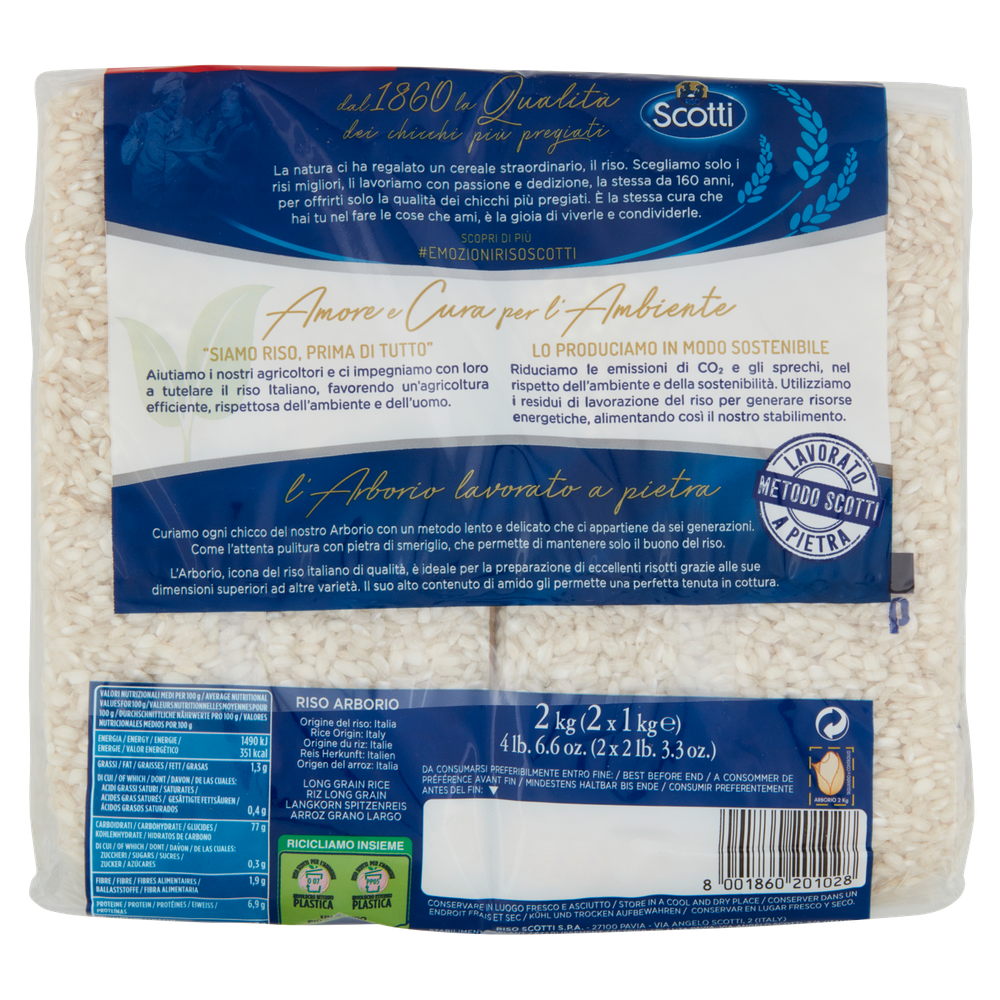 Riso Arborio Sottovuoto Lavorato A Pietra 2x1kg Riso Scotti - Foto 3
