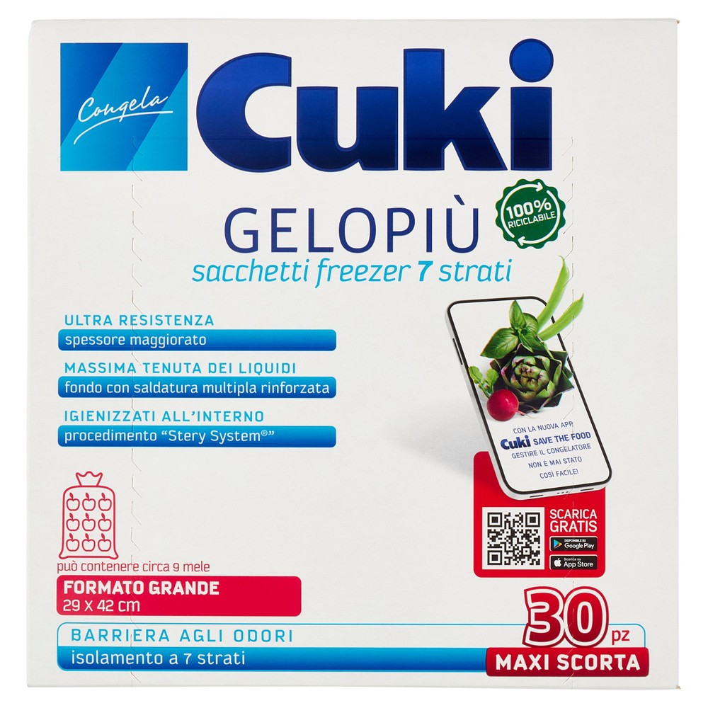 Sacchetti Freezer Cuki Gelopiu' Formato Grande Cm.29x42 - Foto 1