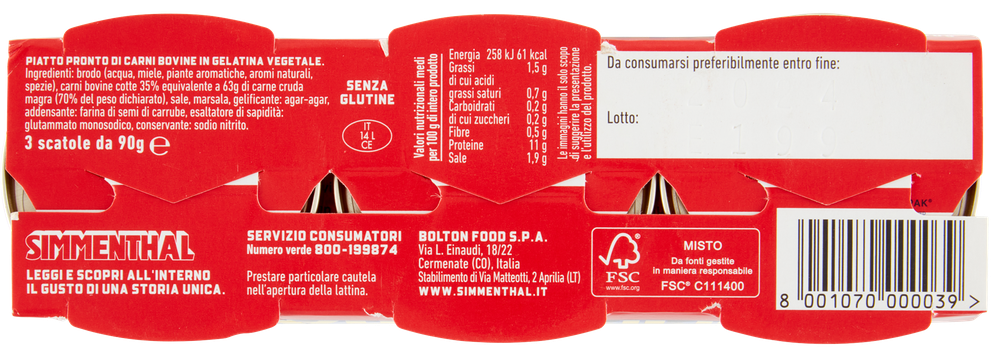 Carne In Scatola In Gelatina 3x90g Simmenthal - Foto 3