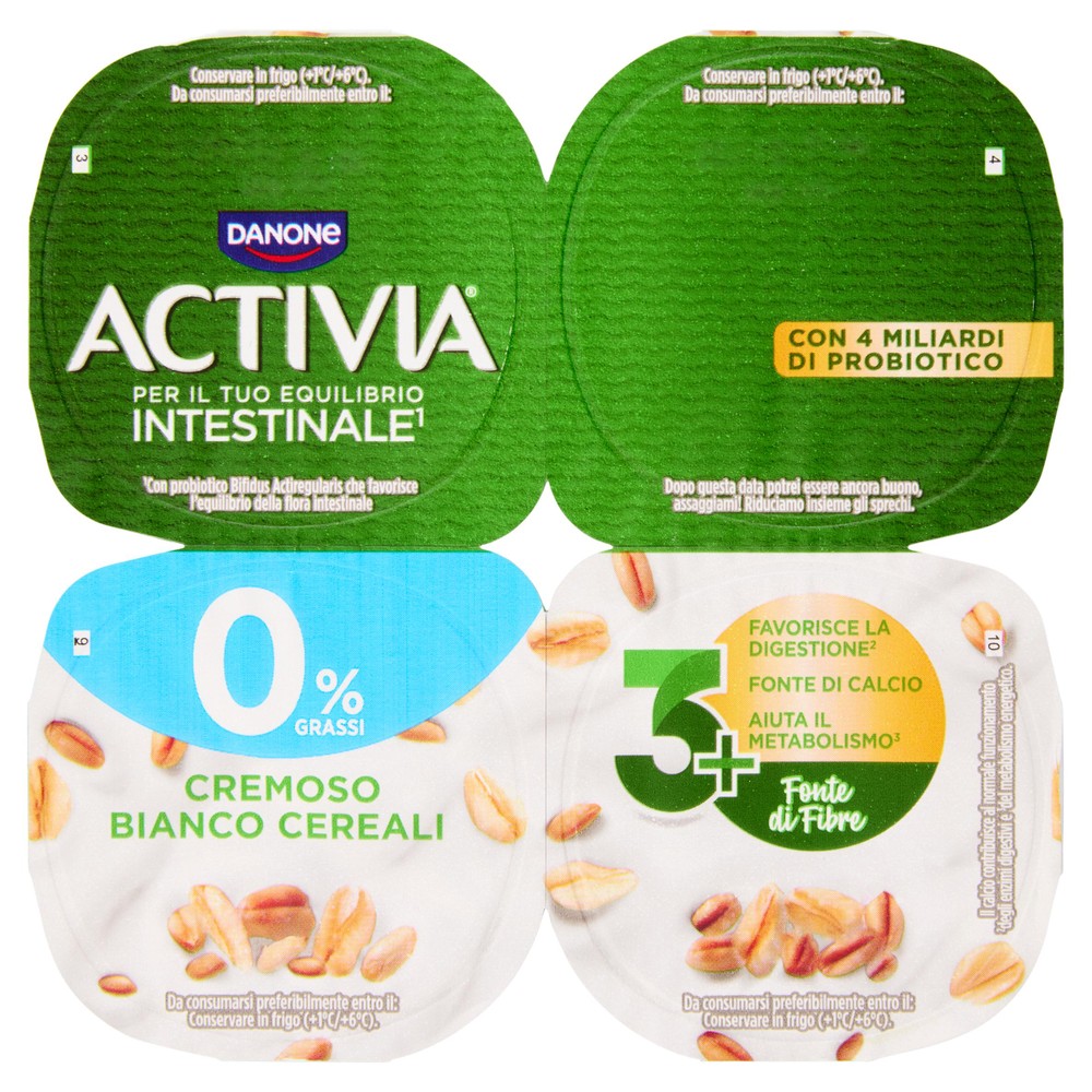 Yogurt 0% Grassi Bianco Cereali 4x125g Activia - Foto 1