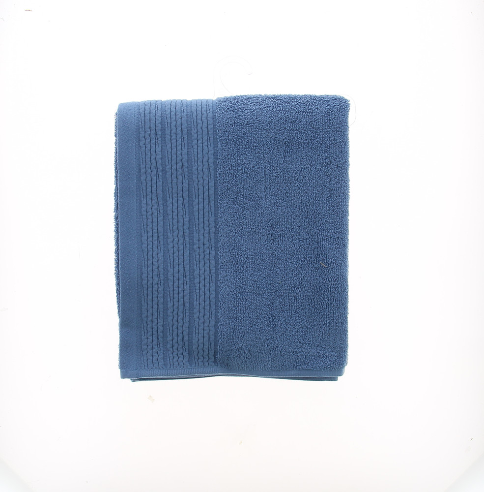 Asciugamano Spugna Cm60x110 Bordo A Rilievo Azzurro Medio Casa Premium