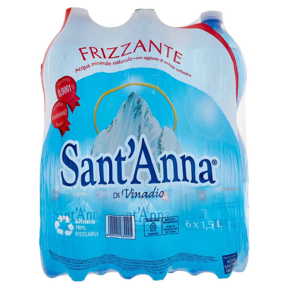 Acqua Frizzante Sant'anna 6 Da L.1,5