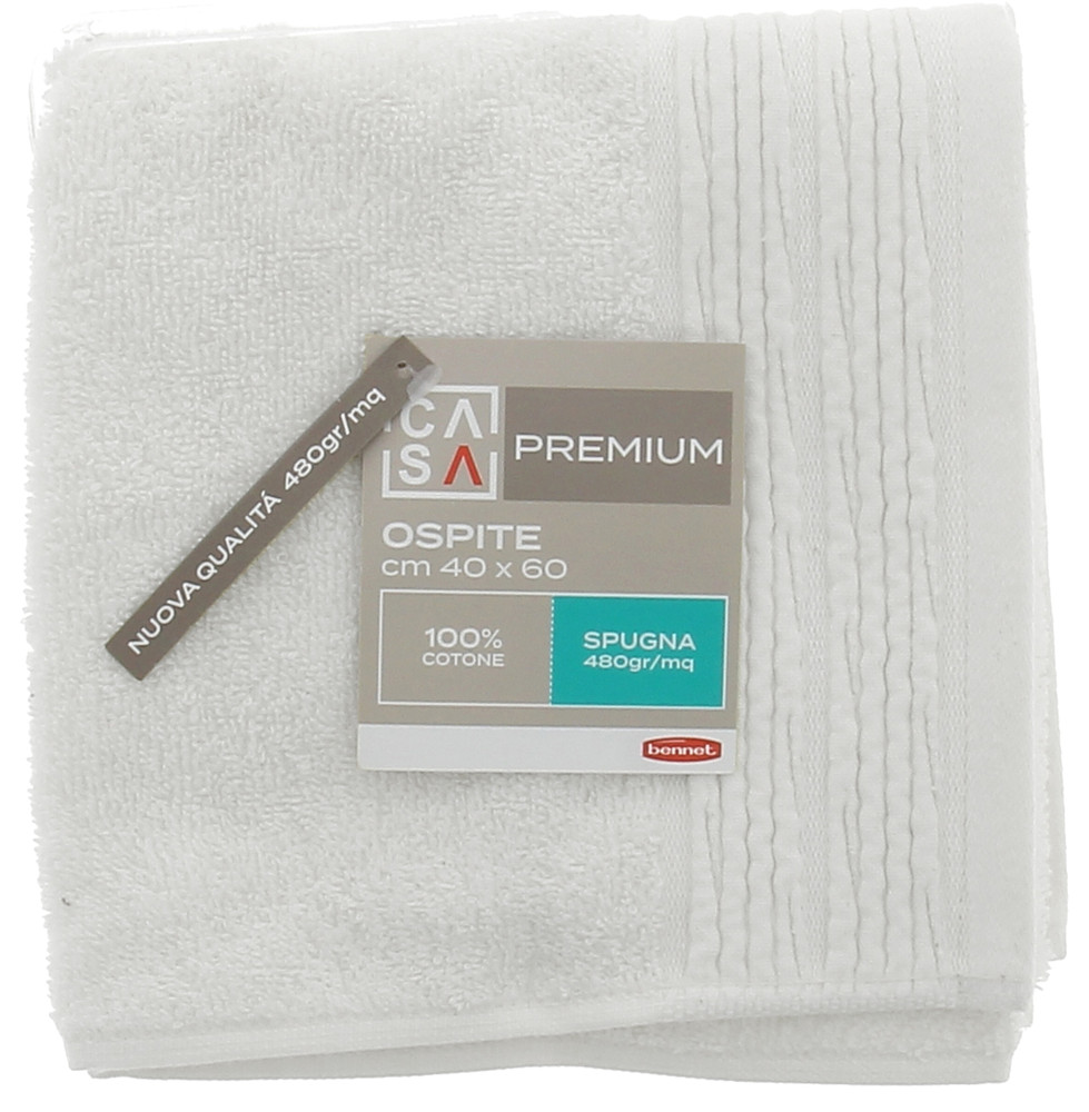 Ospite Spugna Cm40x60 Bordo A Rilievo Bianco Casa Premium - Foto 1