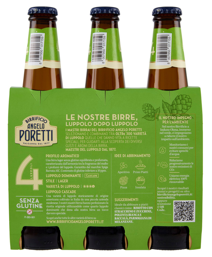 Birra 4 Luppoli Senza Glutine 3x33 Poretti - Foto 3
