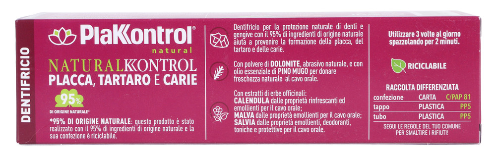 Plakkontrol Natural Kontrol Dentifricio Protezione Totale - Foto 3