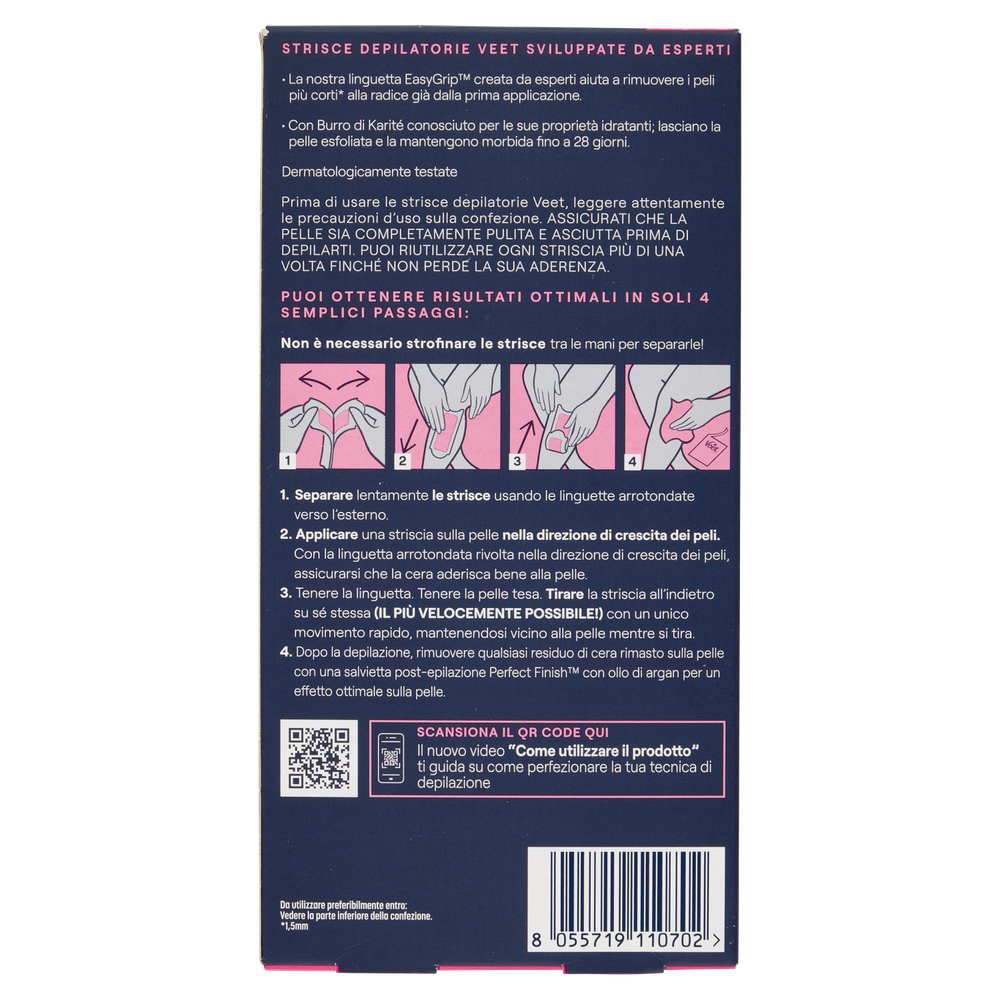 Veet Strisce Depilatorie Pelli Normali Expert - Foto 3