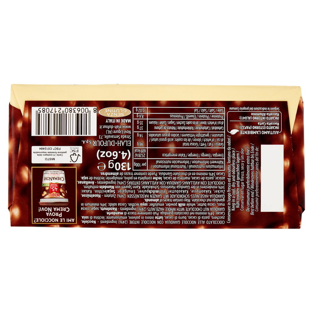 Tavoletta Di Cioccolato Alle Nocciole Intere E Gianduja Novi - Foto 3