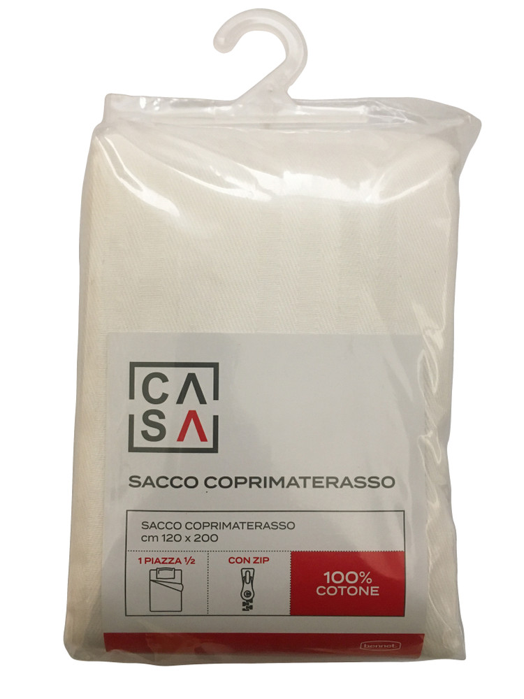 Sacco Coprimaterasso Fasciato Con Zip 1 Piazza 1/2 Cm120x200 Casa