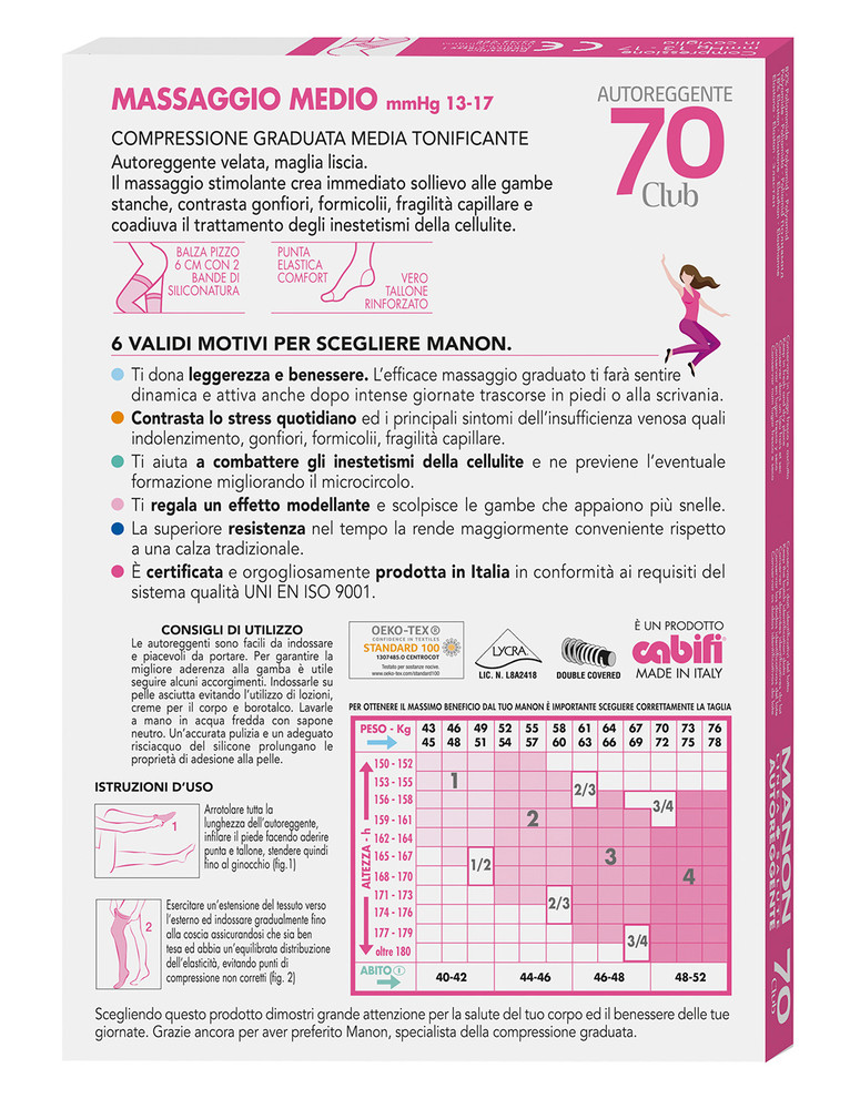 Calze Autoreggenti Donna Tg 4 Nero 70 Denari Manon - Foto 2