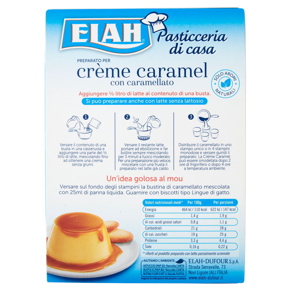 Preparato Per Crème Caramel Con Guarnizione Al Caramello Elah - Foto 3