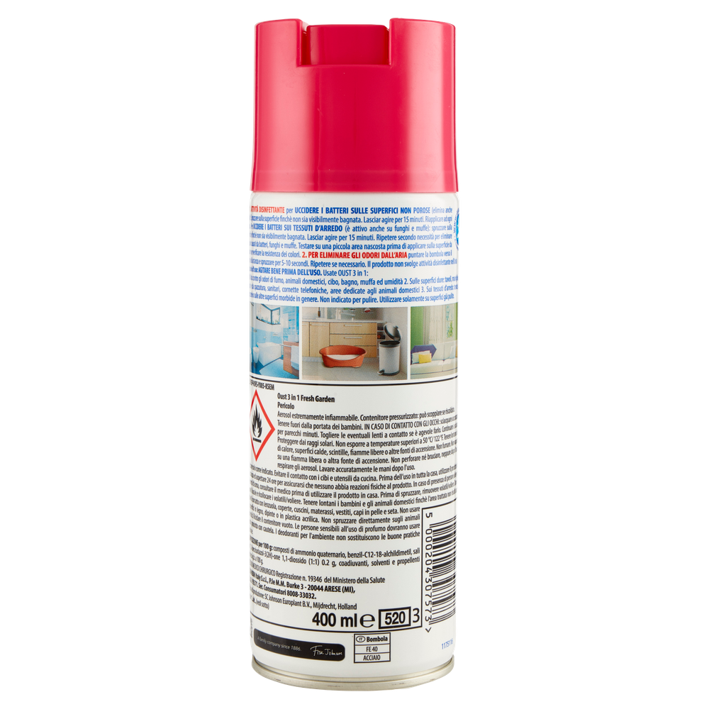 Spray Disinfettante Superfici E Tessuti Fresh Garden 3in1 Oust - Foto 3