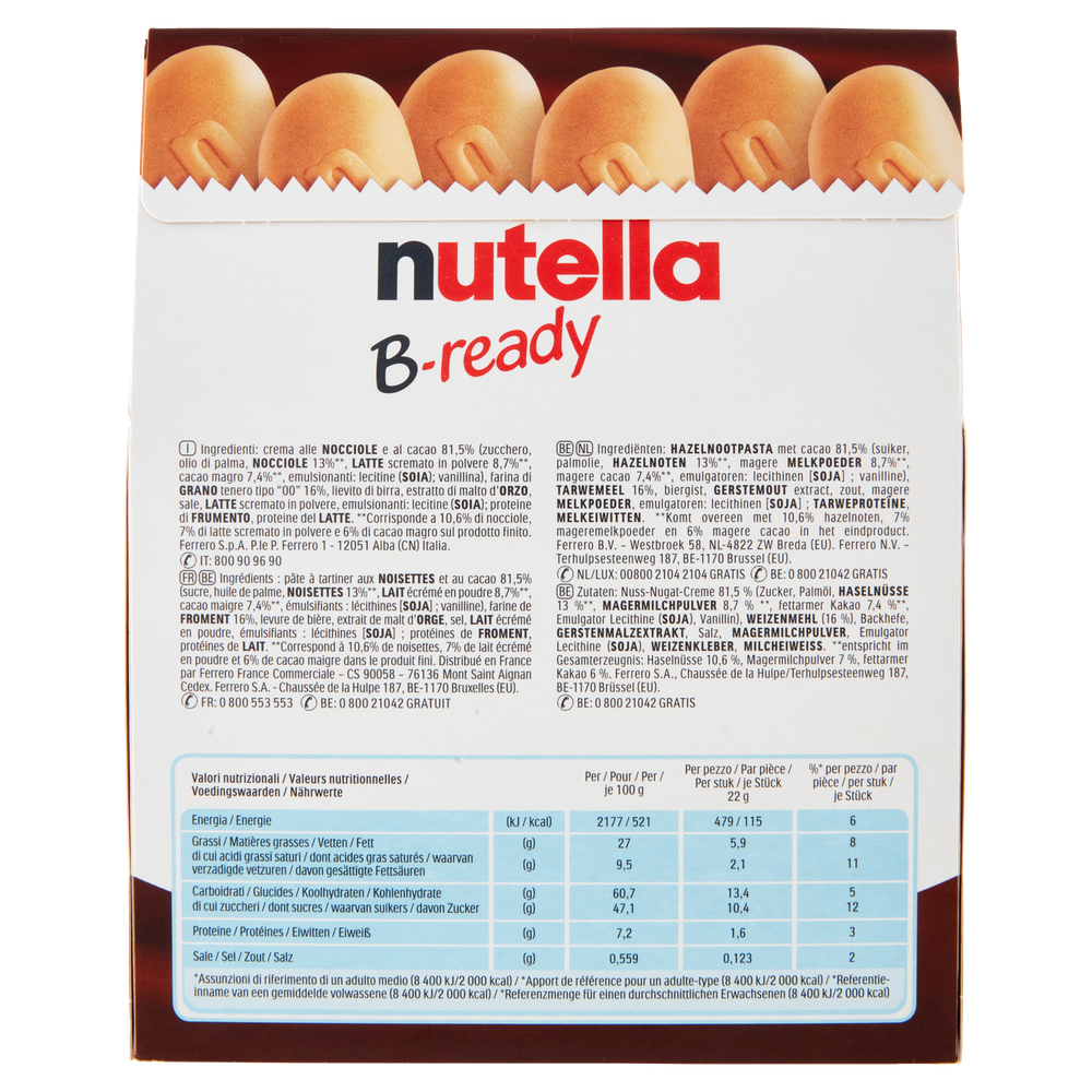 Biscotti Nutella B-Ready Con Crema Di Nocciola E Cacao 6x22g Nutella - Foto 3