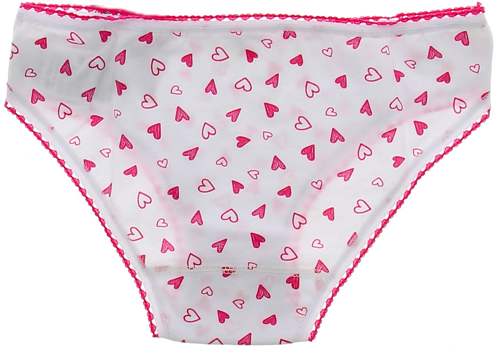Slip Bambina 6/7 Anni Bianco Con Cuori Delinea