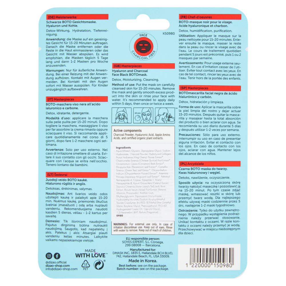 Boto Mask Acido Ialuronico E Carbone Dizao - Foto 3