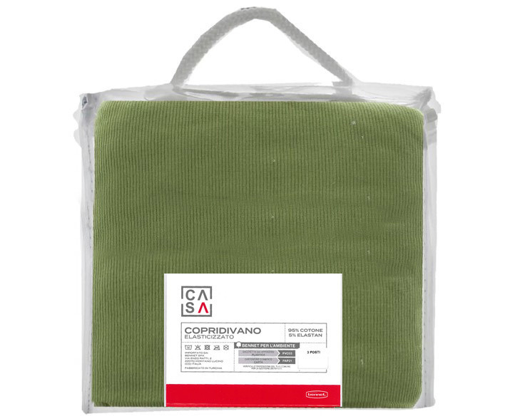 Copridivano 3 Posti Tinta Unita Verde Casa - Foto 2