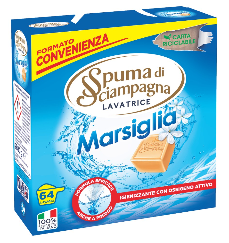 Detersivo Polvere Lavatrice Spuma Di Sciampagna Marsiglia 64 Misurini - Foto 1