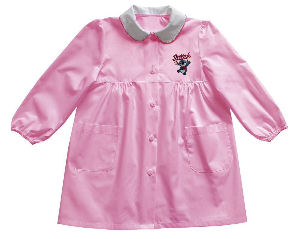 Grembiule Asilo Bambina 6 Anni Rosa Ricamo Stitch - Foto 1
