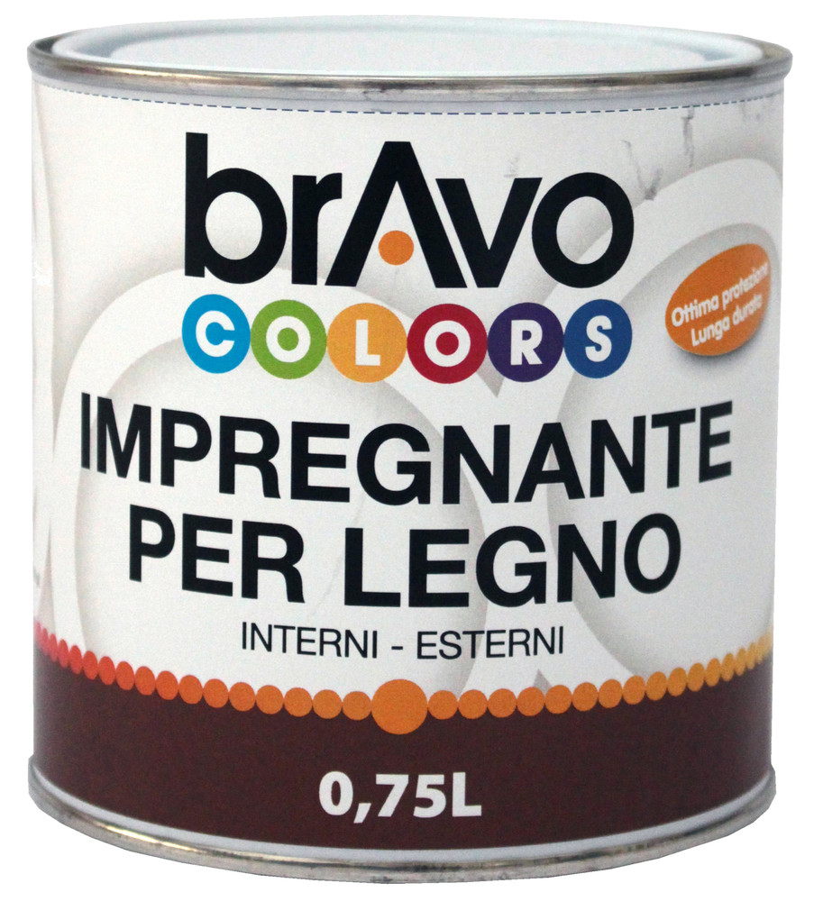 Impregnante Base Solvente Noce Chiaro Bravo Colors L.0,75