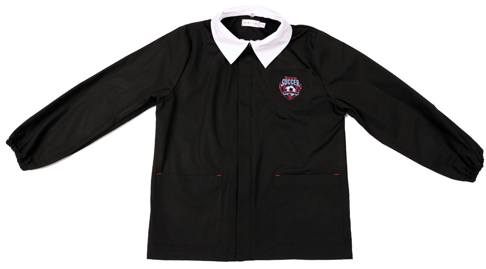 Casacca Scuola Bambino 8 Anni Nero Ricamo Calcio - Foto 1