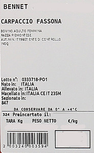 Carpaccio Fassona Piemontese