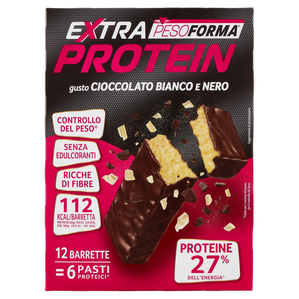 Barrette Gusto Cioccolato Bianco E Nero Extra Protein Pesoforma - Foto 1
