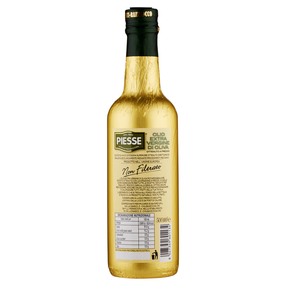 Olio Extra Vergine Di Oliva Non Filtrato Piesse - Foto 3