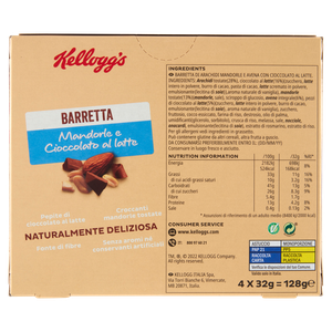 Barrette Alle Mandorle Con Cioccolato Al Latte 4x32g Kellogg's - Foto 3