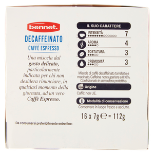 Caffè Espresso Dek In Capsule Compatibili Nespresso 16pz Bennet - Foto 2