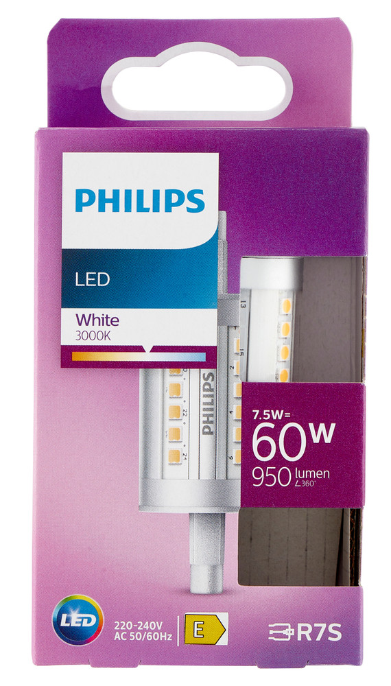 Lampadina A Led Lineare Attacco R7s 78mm 60w Luce Calda Philips - Foto 1