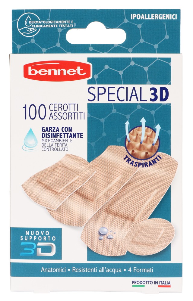 Cerotti Assortiti Con Garza Antisettica Bennet Pz 100 - Foto 1