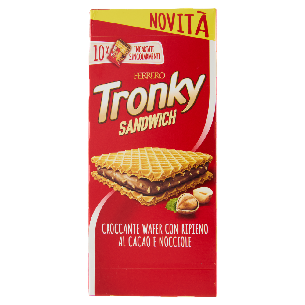 Biscotto Wafer Tronky Sandwich Con Cacao E Nocciole 10x22g Ferrero - Foto 3