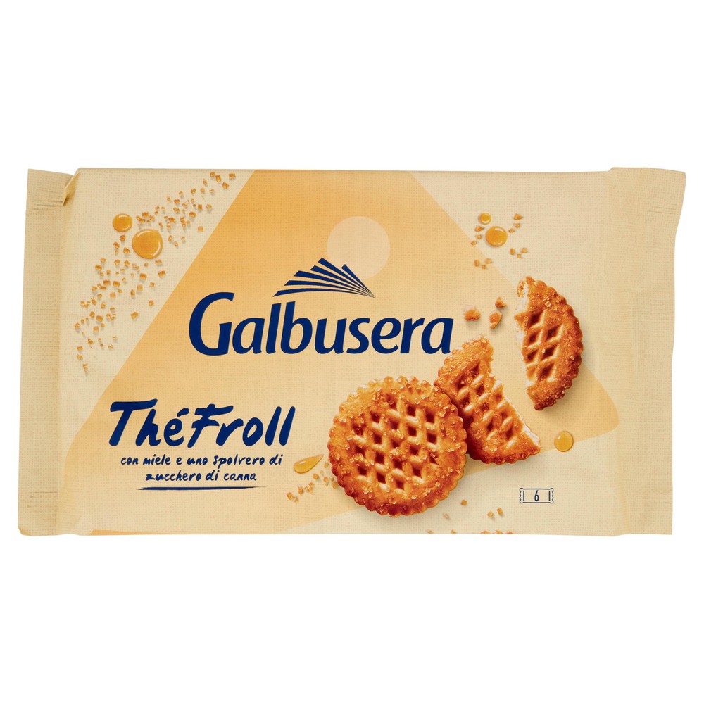 Biscotti Théfroll Con Zucchero D Canna E Miele 6x66,6g Galbusera - Foto 1