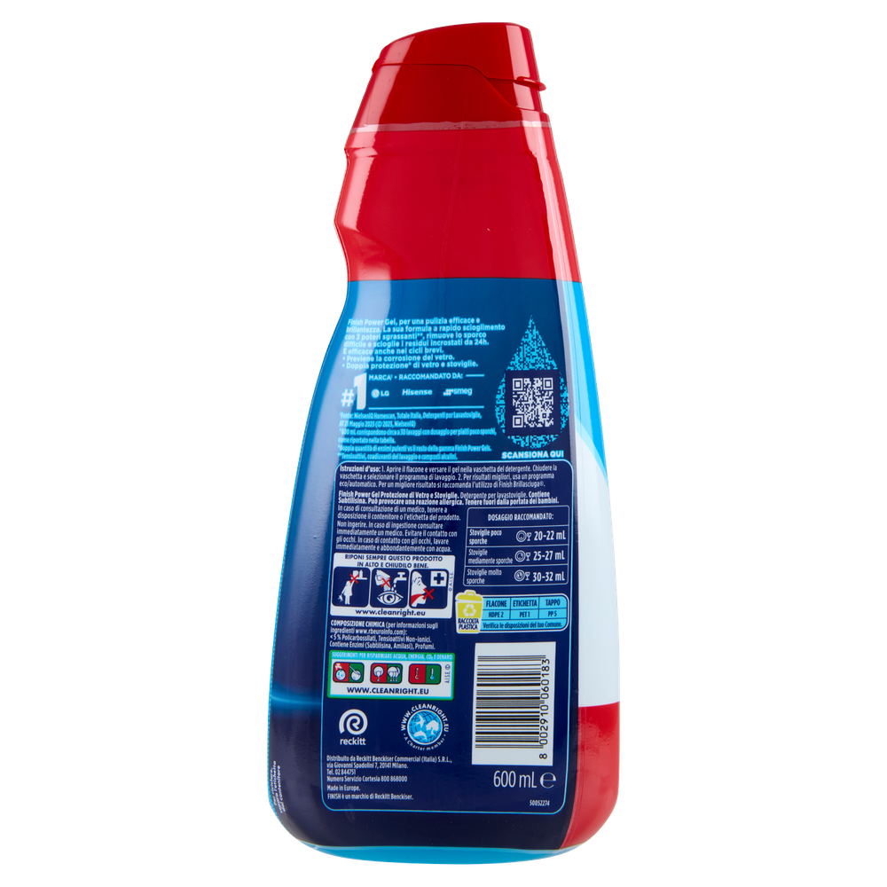 Power Gel Detersivo Liquido Per Stoviglie Protette 30 Lavaggi Finish - Foto 3