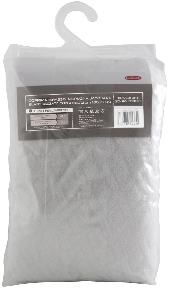 Coprimaterasso Angoli 2piazze Cm180x200 Spugna Jacquard Casa Premium - Foto 2