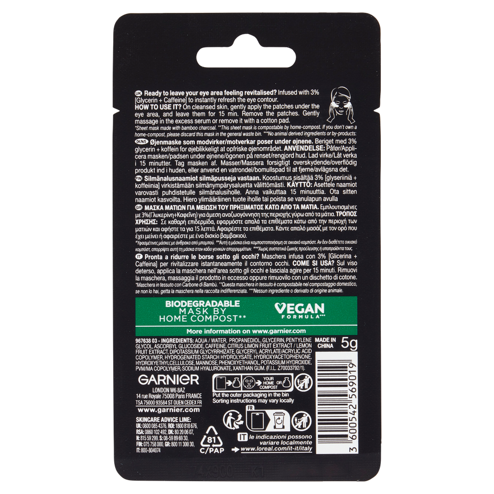 Maschera Occhi Charcoal Garnier - Foto 3
