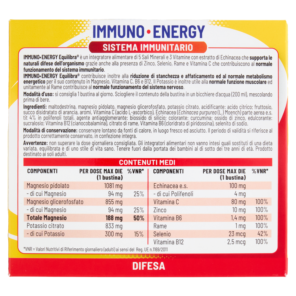 Immuno Energy Potassio & Magnesio Equilibra 14 Bustine - Foto 3