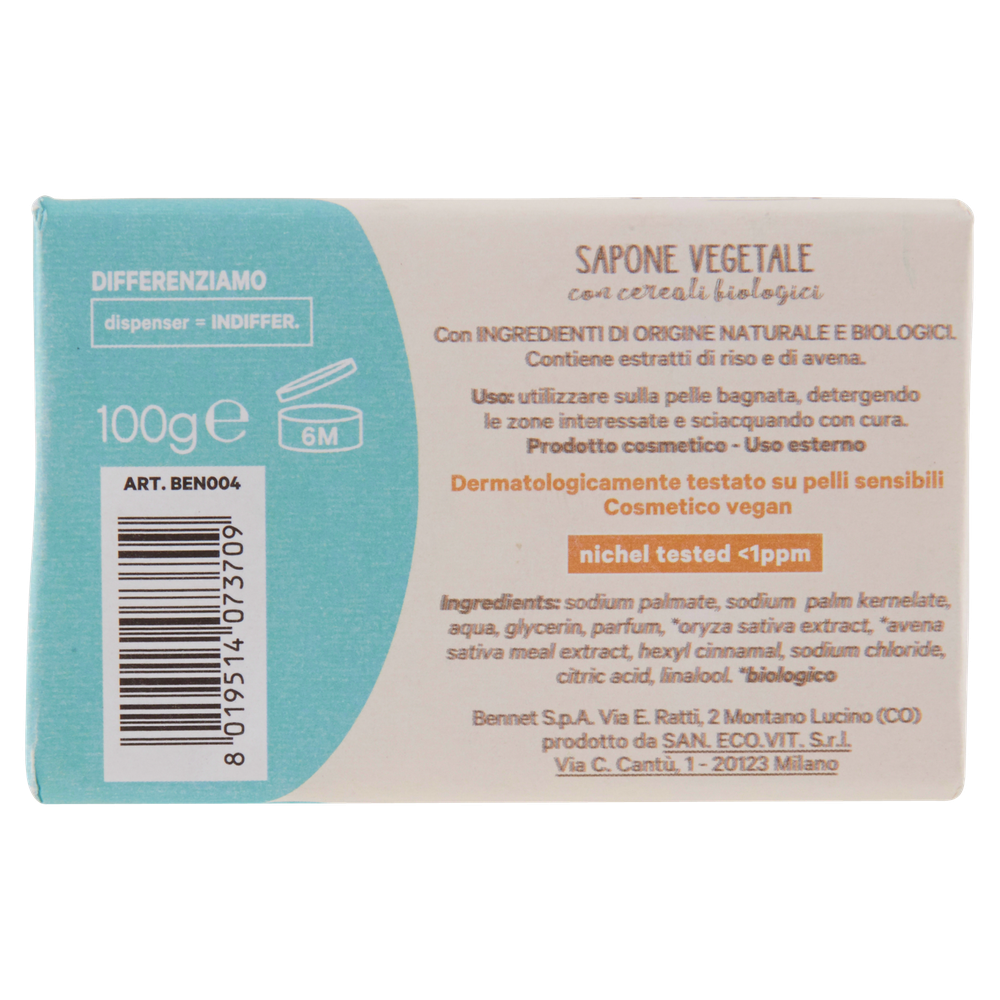 Sapone Vegetale Con Cereali Bennet Cosmesi Naturale Bio - Foto 3