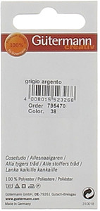 Filo Per Cucire Colore 38 Grigio Argento Mt.100 Gutermann - Foto 2