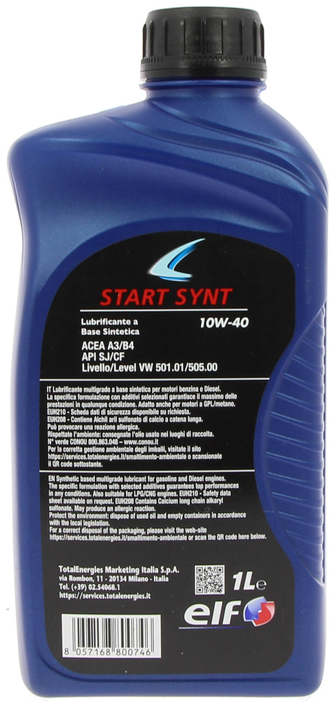 Olio Lubrificante Per Auto Start Synt 10w40 1l Elf - Foto 2