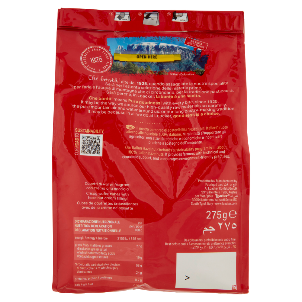 Wafer Quadratini Napolitaner Con Crema Alle Nocciole Italiane Loacker - Foto 3