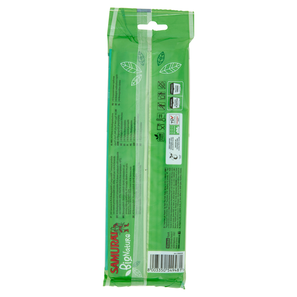 Cannucce In Bioplastica Biodegradabili E Compostabili Samurai Cm.24 - Foto 3
