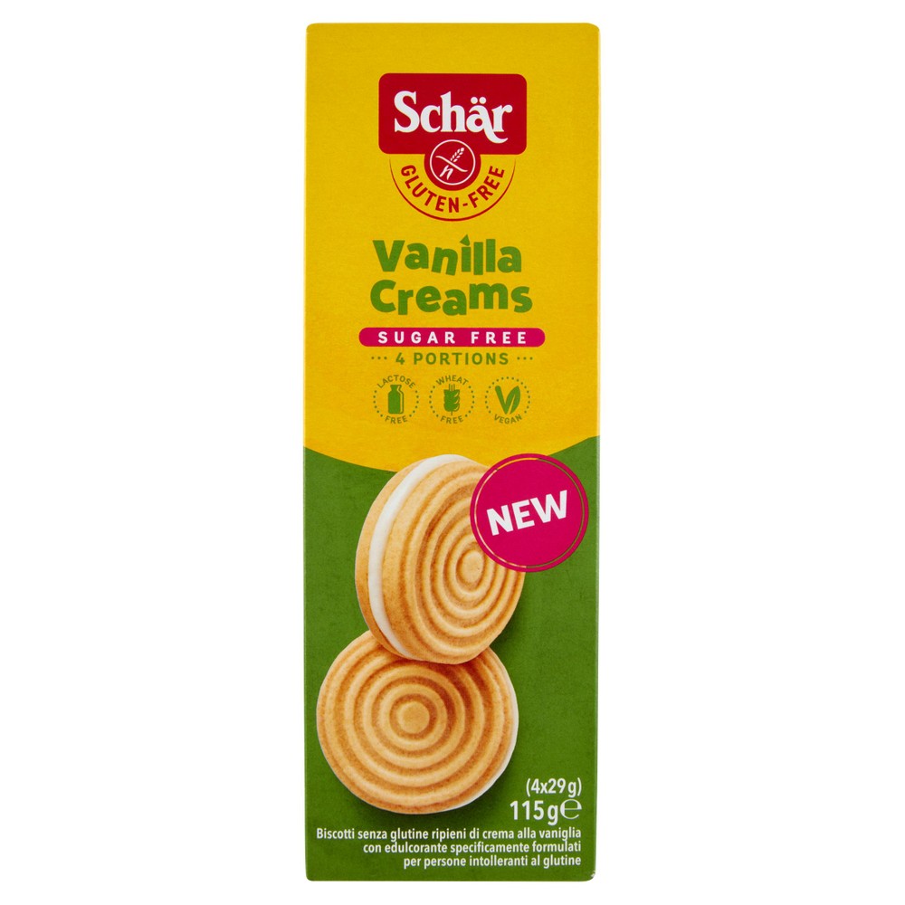 Schar Vanilla Creams Sugar Free 4 X 29 G - Foto 1